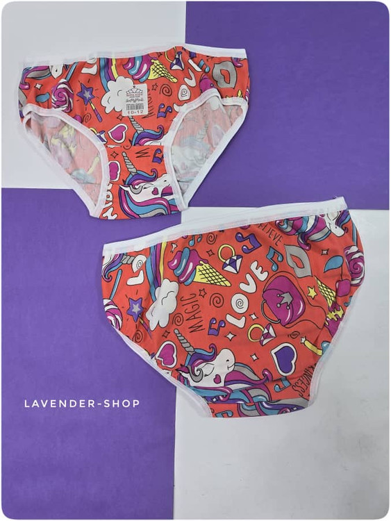 شورت اسلیپ دخترانه ۹-۱۱ سال قرمز طرحدار