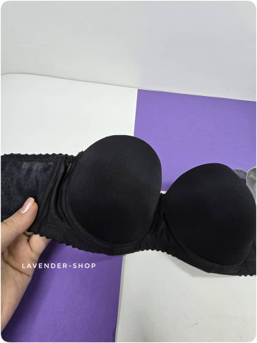 سوتین دکلته زنانه کاپ B فنردار مشکی با بند سرشانه