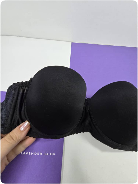 سوتین دکلته زنانه کاپ B فنردار مشکی