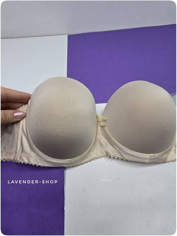 سوتین دکلته زنانه کاپ B فنردار کرم