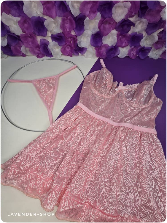 لباس خواب توری عروس جذاب برای استایل خاص همراه شورت لامبادا