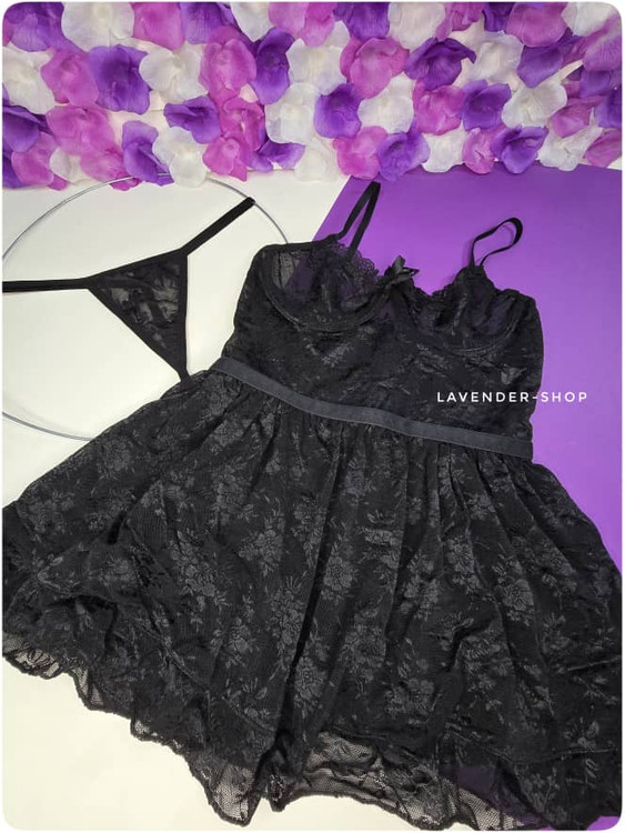 لباس خواب توری لطیف سایز L تا XL عروسکی کوتاه