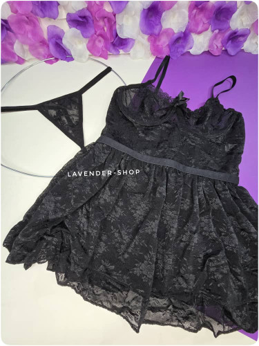 لباس خواب توری عروس کوتاه تا روی باسن