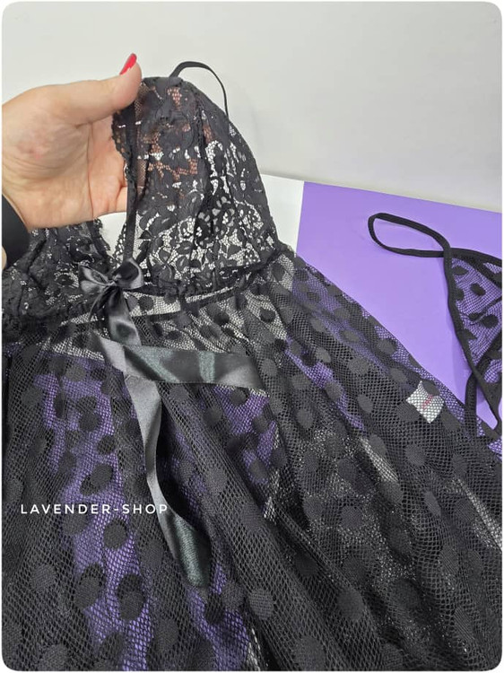 لباس خواب زنانه مشکی با برش آزاد و راحت