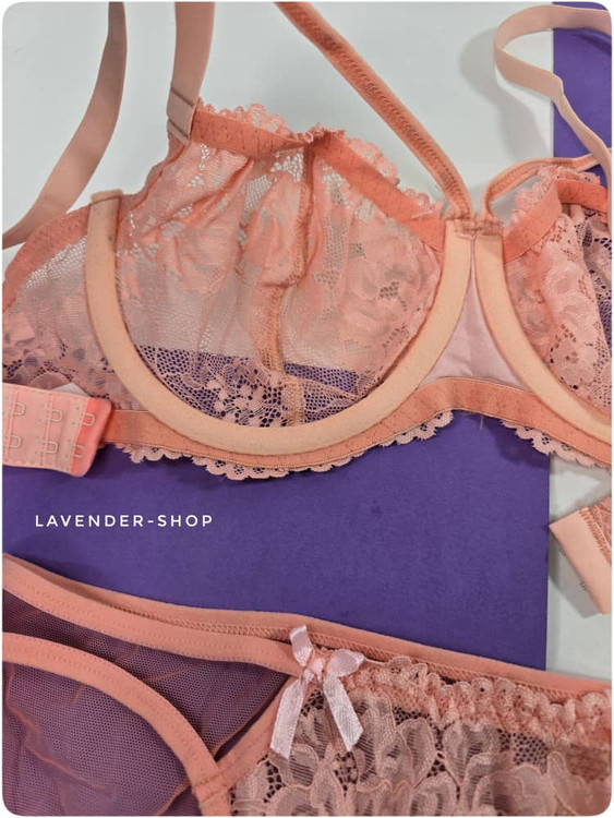 سوتین فنردار گلبهی با پارچه تور لطیف