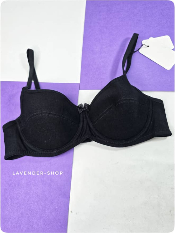 سوتین نخی مشکی ساده زنانه هونکس