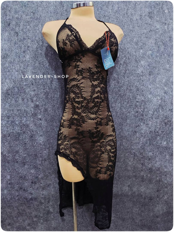 جزئیات تور طرحدار لباس خواب زنانه