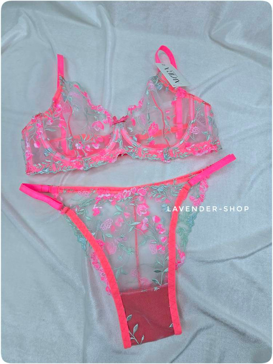 ست تور گل ریز سوتین و شورت با فاق نخ با کیفیت عالی و شیک