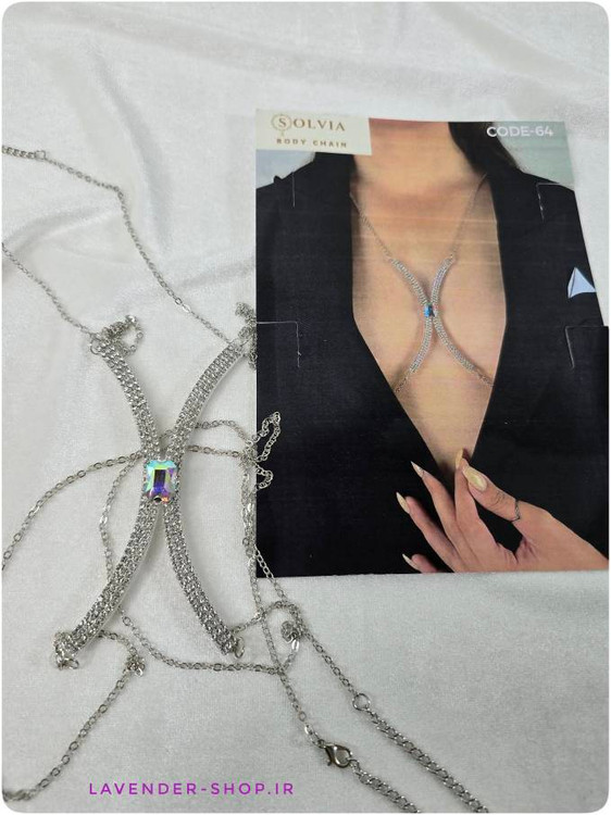 اکسسوری سینه زنانه نگین و زنجیر