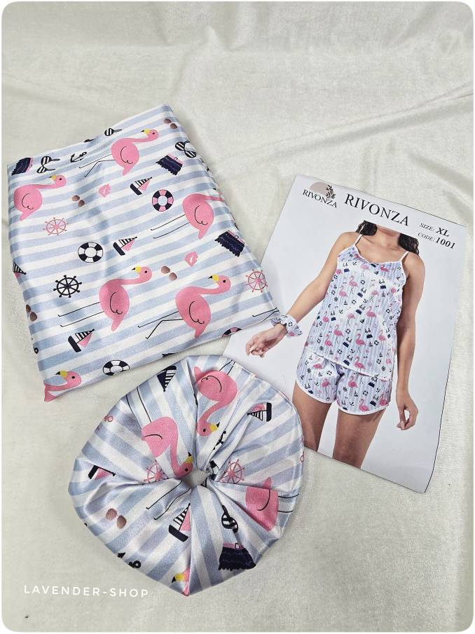 تاپ و شلوارک دخترانه طرح فلامینگو