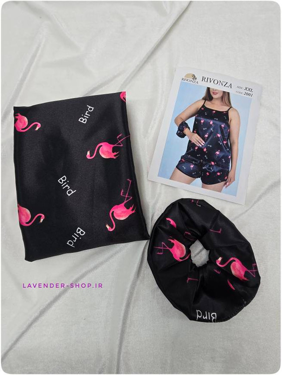 ست ساتن لباس خونگی تاپ و شلوارک