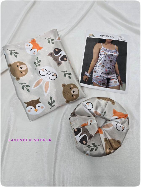 ست تاپ و شلوارک ساتن